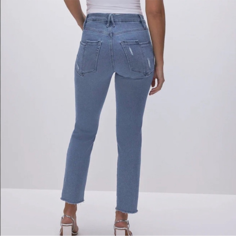 NWT Good American Split Pocket Straight Leg Jeans Size 6/28 - Picture 3 of 11